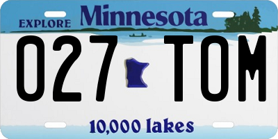 MN license plate 027TOM