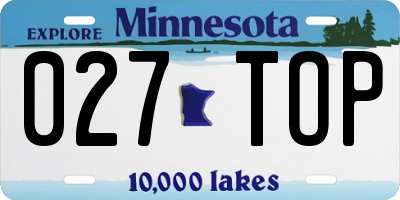 MN license plate 027TOP