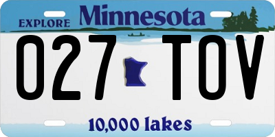 MN license plate 027TOV