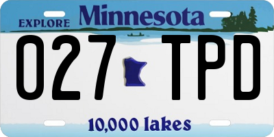 MN license plate 027TPD