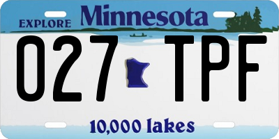 MN license plate 027TPF