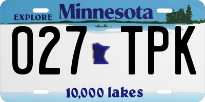 MN license plate 027TPK