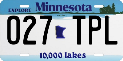 MN license plate 027TPL