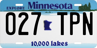 MN license plate 027TPN
