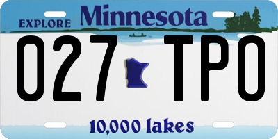 MN license plate 027TPO