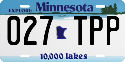 MN license plate 027TPP