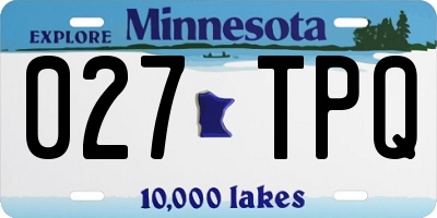 MN license plate 027TPQ