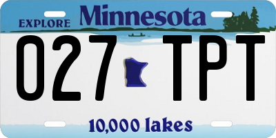 MN license plate 027TPT
