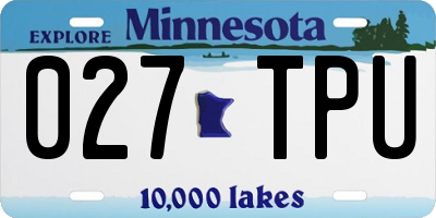 MN license plate 027TPU