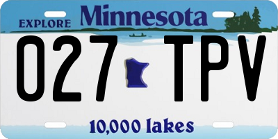 MN license plate 027TPV