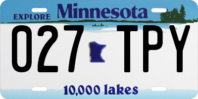 MN license plate 027TPY