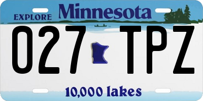 MN license plate 027TPZ