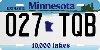 MN license plate 027TQB