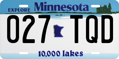 MN license plate 027TQD
