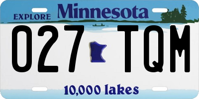 MN license plate 027TQM