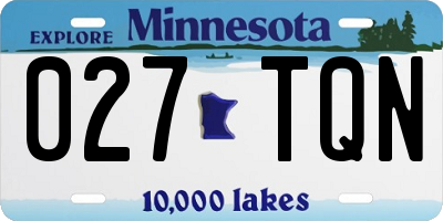 MN license plate 027TQN