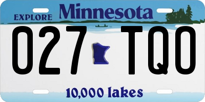 MN license plate 027TQO