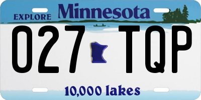 MN license plate 027TQP