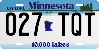 MN license plate 027TQT