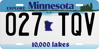 MN license plate 027TQV