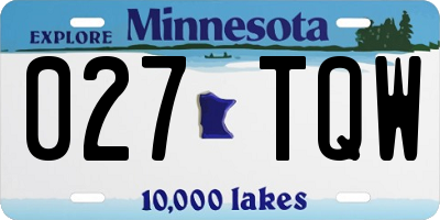 MN license plate 027TQW