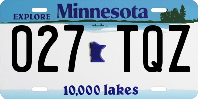 MN license plate 027TQZ