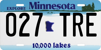 MN license plate 027TRE