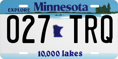 MN license plate 027TRQ