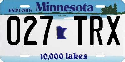 MN license plate 027TRX