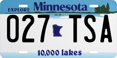 MN license plate 027TSA