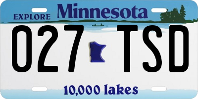 MN license plate 027TSD