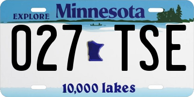 MN license plate 027TSE