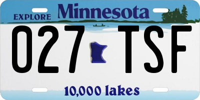 MN license plate 027TSF