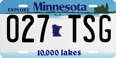 MN license plate 027TSG