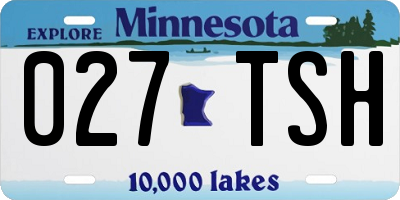 MN license plate 027TSH