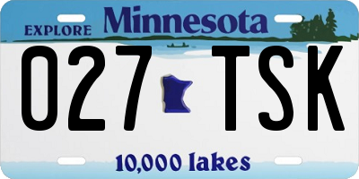 MN license plate 027TSK