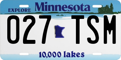 MN license plate 027TSM