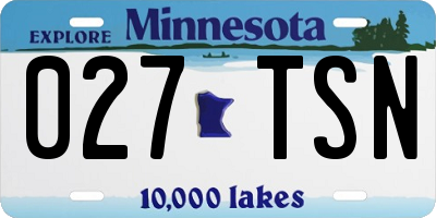 MN license plate 027TSN