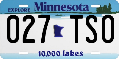 MN license plate 027TSO