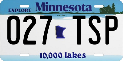 MN license plate 027TSP