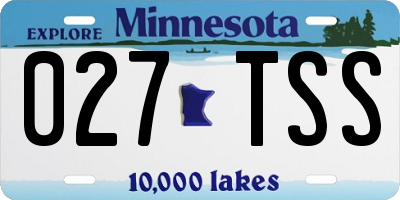 MN license plate 027TSS