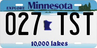 MN license plate 027TST