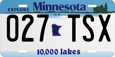 MN license plate 027TSX