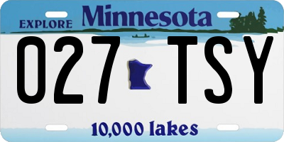 MN license plate 027TSY