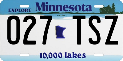 MN license plate 027TSZ