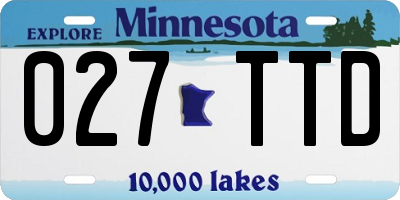 MN license plate 027TTD