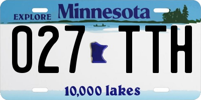 MN license plate 027TTH