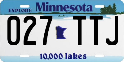 MN license plate 027TTJ
