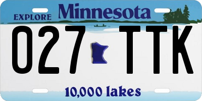 MN license plate 027TTK