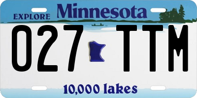 MN license plate 027TTM